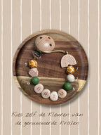 Speenkoord met naam | Houten regenboog